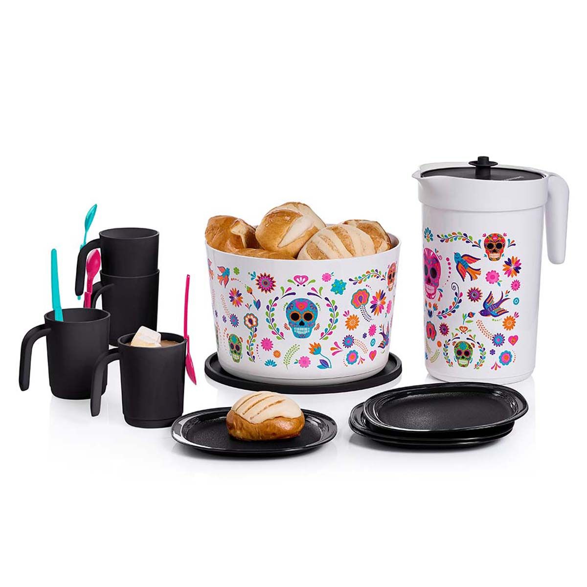 Tupperware Dia De Los Muertos Serving Set Black / Blue / Pink | 03289VNBA