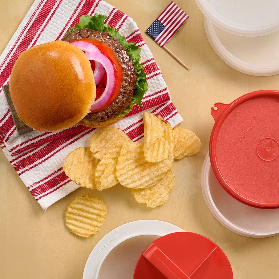 Tupperware Hamburger Press & Keepers Set | 80724VFJG