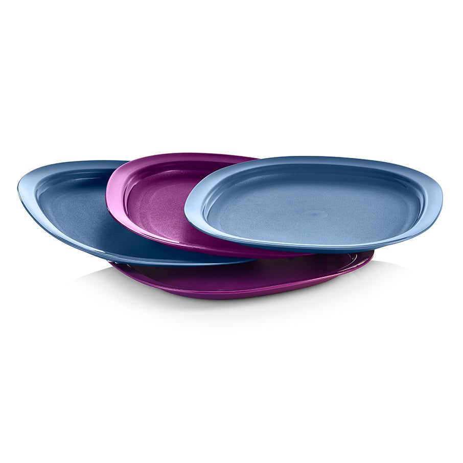 Tupperware Microwave Reheatable Luncheon Plates Blue | 17429UQXZ