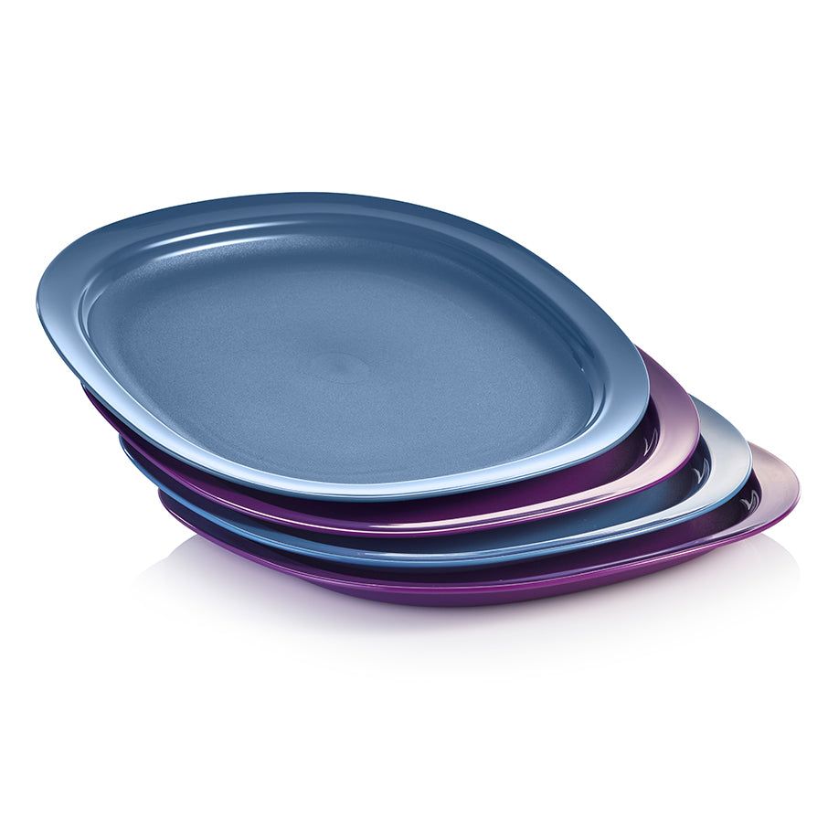 Tupperware Microwave Reheatable Luncheon Plates Blue | 17429UQXZ