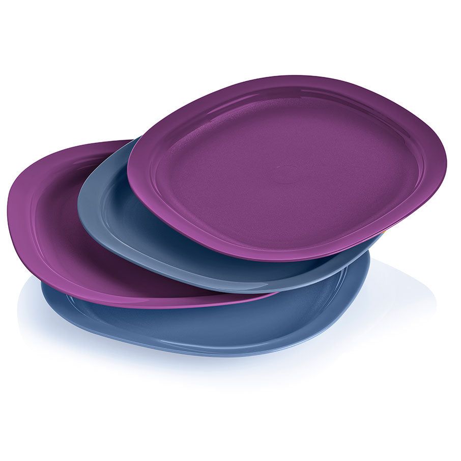 Tupperware Microwave Reheatable Luncheon Plates Blue | 17429UQXZ