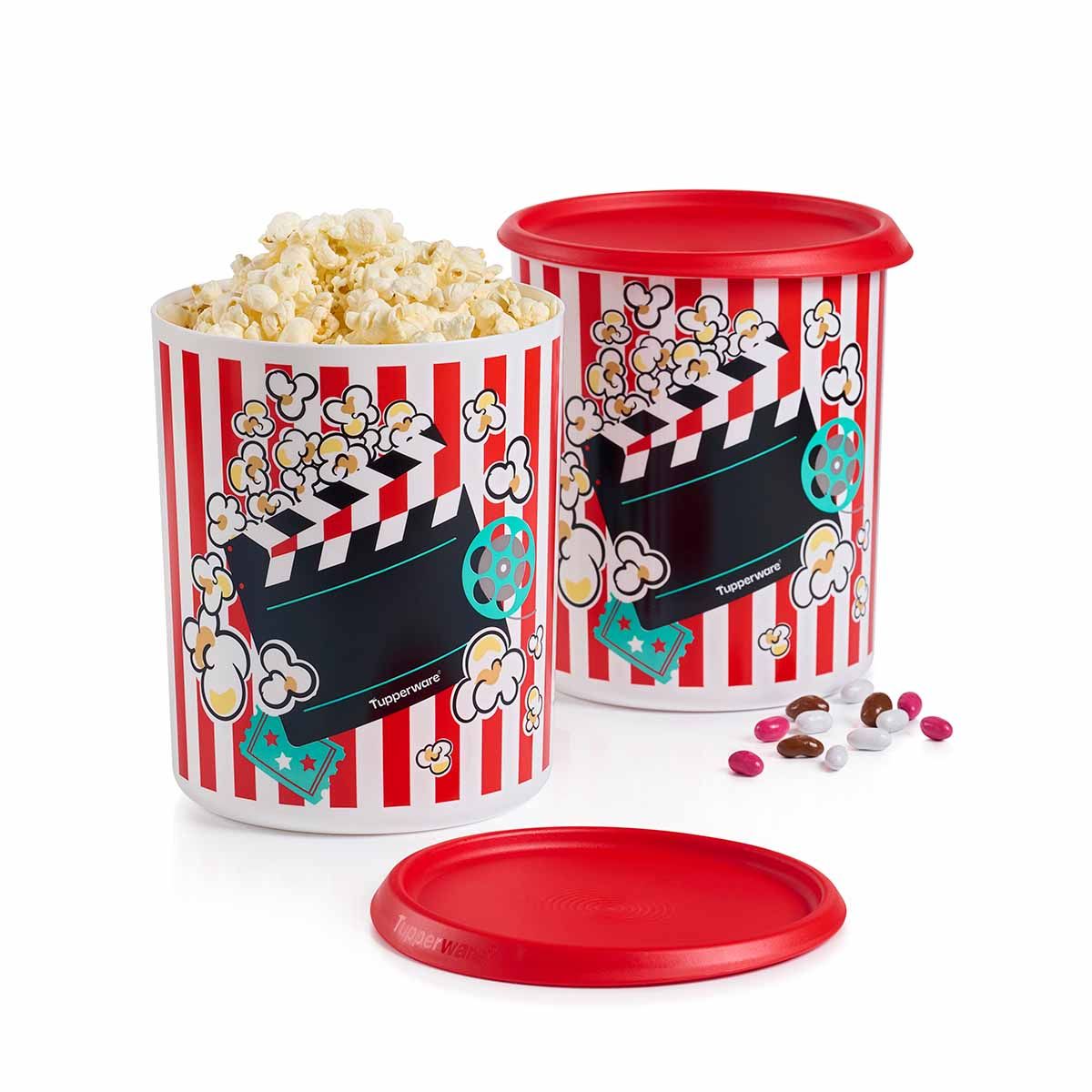 Tupperware One Touch Movie Night Canisters Red / White | 50768WGCI