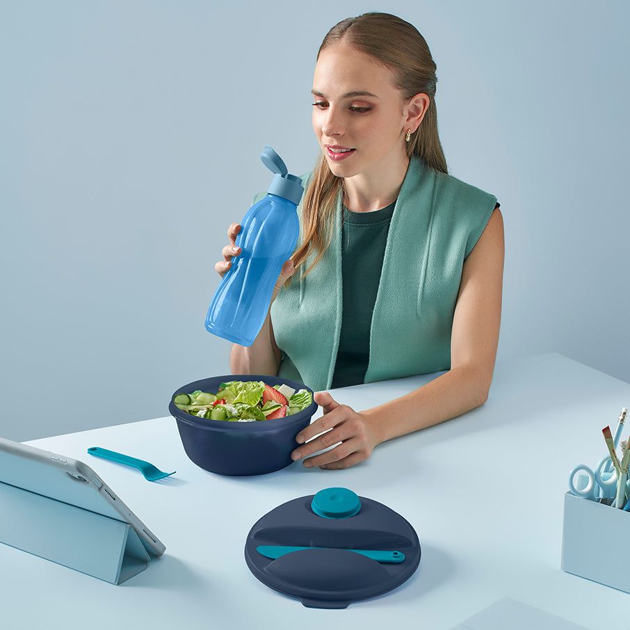 Tupperware Salad On The Go Set Peacock | 62370VASW