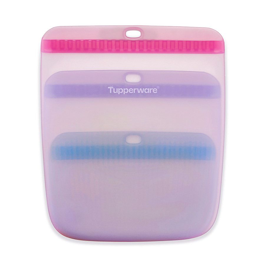 Tupperware The Ultimate Silicone Slim Bag Set Turquoise / White | 39816ARZX