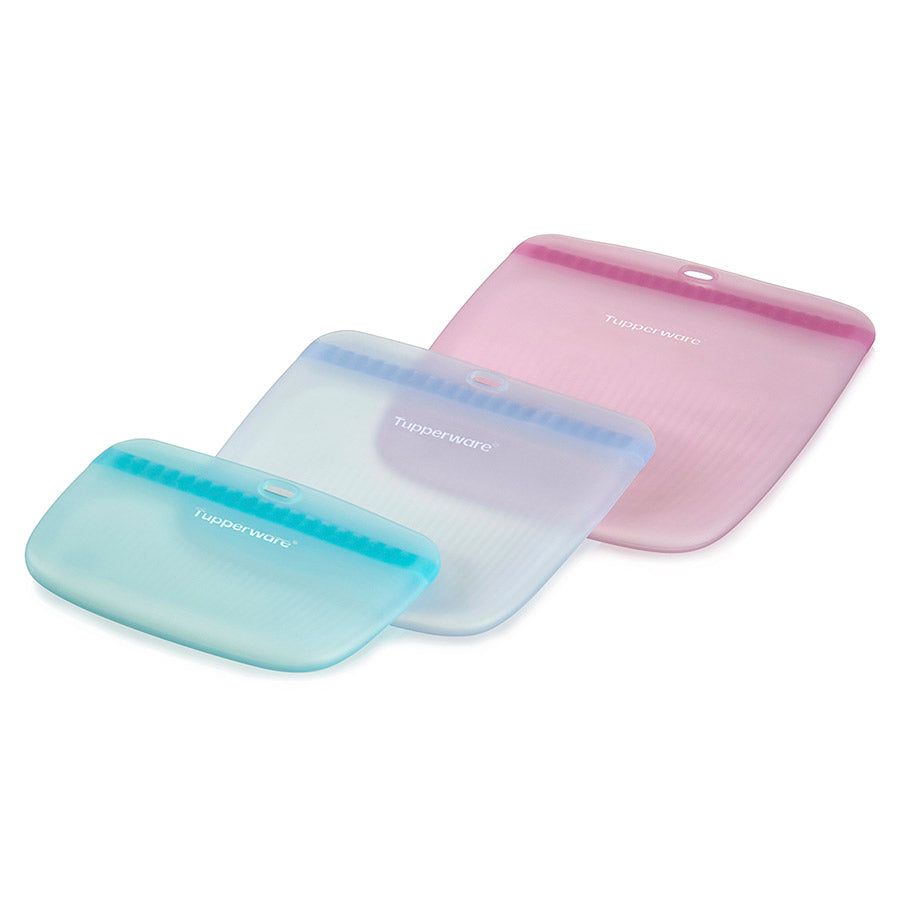 Tupperware The Ultimate Silicone Slim Bag Set Turquoise / White | 39816ARZX